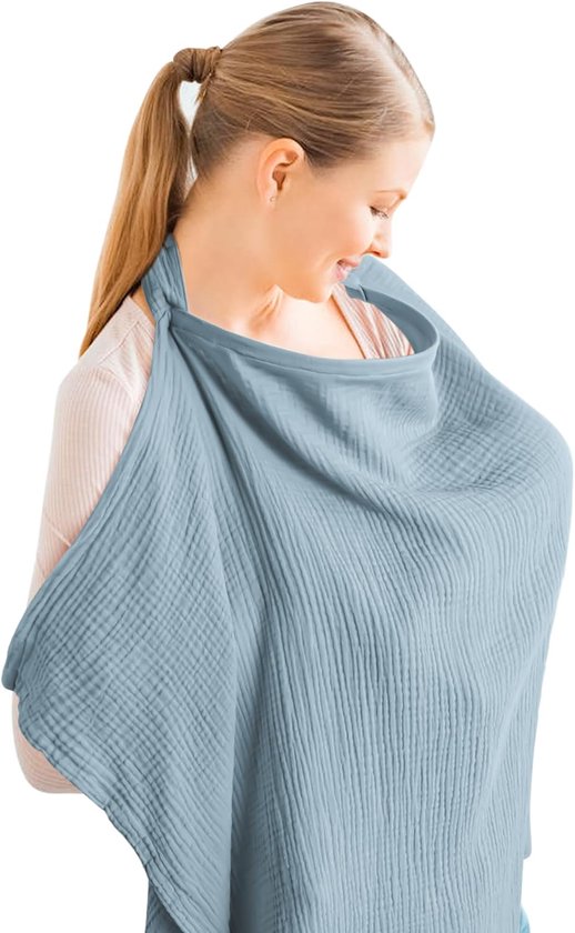 Joya Kids® Verstelbare Borstvoedingsdoek - Voedingsdoek - Uitwasbaar - Borstvoeding - Doek - Babydoek - Mousseline - Ademend - Blauw van Joy