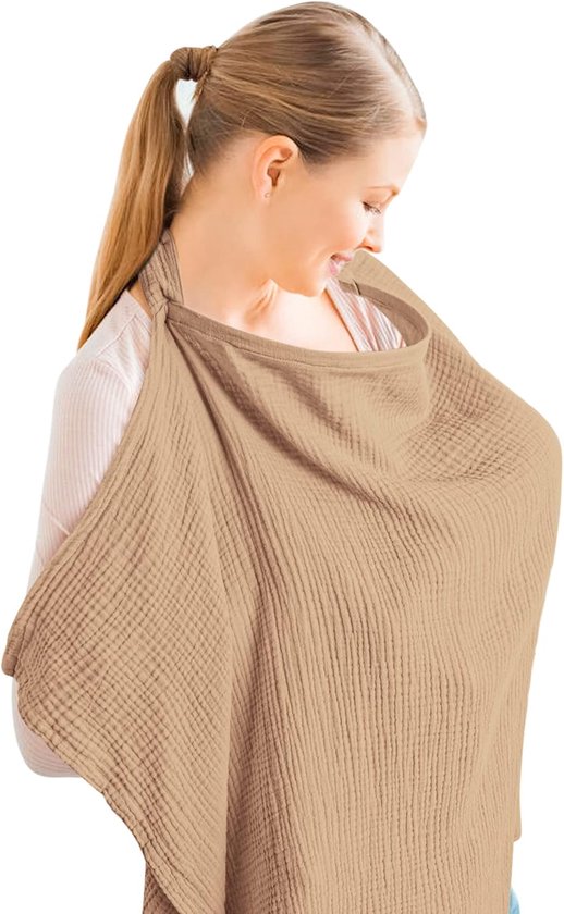 Joya Kids® Verstelbare Borstvoedingsdoek | Voedingsdoek | Uitwasbaar | Borstvoeding | Doek | Babydoek | Mousseline | Ademend | Bruin van Joy