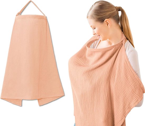 Joya Kids® Verstelbare Borstvoedingsdoek | Voedingsdoek | Uitwasbaar | Borstvoeding | Doek | Babydoek | Mousseline | Ademend | Zalm Roze van Joy