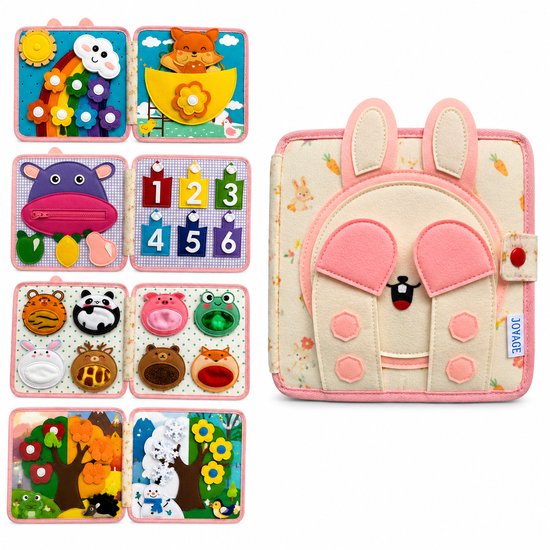 Joyage Busy Board Boek - Montessori activeitenboek voor onderweg in de auto - Busy book - Sensorisch speelgoed 3 jaar montessori speelgoed - Meisjes speelgoed jongens speelgoed peuter speelgoed 2 jaar - Kinderspeelgoed 1 jaar 3 jaar Activiteitenbord