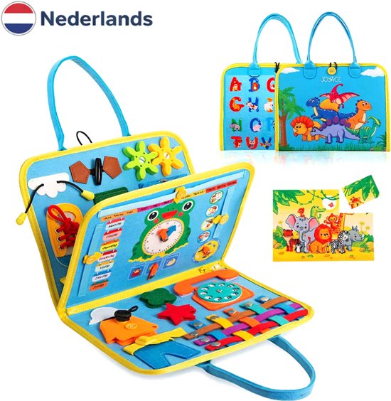 Joyage Montessori Activiteitenboek - Busy Board Montessori Speelgoed Boek - Sensorisch speelgoed 3 jaar Educatief speelgoed voor in de auto onderweg Peuter speelgoed jongens speelgoed Meisjes speelgoed 2 jaar Kinderspeelgoed 1 jaar Sinterklaas cadeau van Joyage