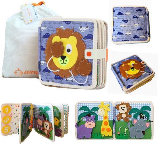 Joymaxx® Busy Board - Montessori Speelgoed - Activiteitenboek - Sensorisch Speelgoed 2 jaar- Activiteitenbord Meisjes en Jongens Speelgoed 1 jaar - Peuterspeelgoed voor in de auto- Busy Book van Vilt van Merkloos