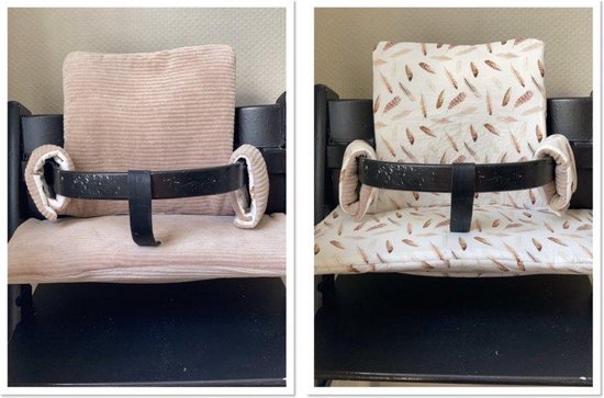 Julé Design Tripp Trapp kussenset beige rib / veertjes beige/bruin