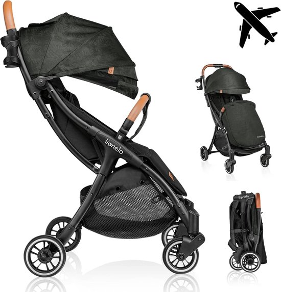 Julie One Wandelwagen voor kinderen van 0 tot 4 jaar/22kg Licht en opvouwbaar, Rugleuningverstelling van zit- naar ligpositie en voetsteun, Voetenzak, Klamboe, Tas, Wielen met schokdempers van LIONELO