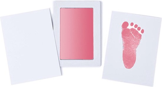 Jumada's - Baby voet en handafdruk - inktpad - roze van Merkloos