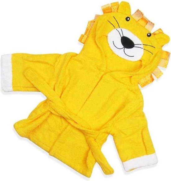 Jumada's - Leeuwenprint Babybadjas | Babybadjas met capuchon | Babybadcape | Kinderbadjas van Jumada's
