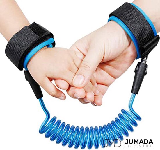 Jumada's Polstuigje Kinderen - Polsbandje - Kindertuigje - Looplijn Peuter - Wandelkoortje - 360 Graden Draaibaar - Blauw - 1.5 Meter van Jumada's