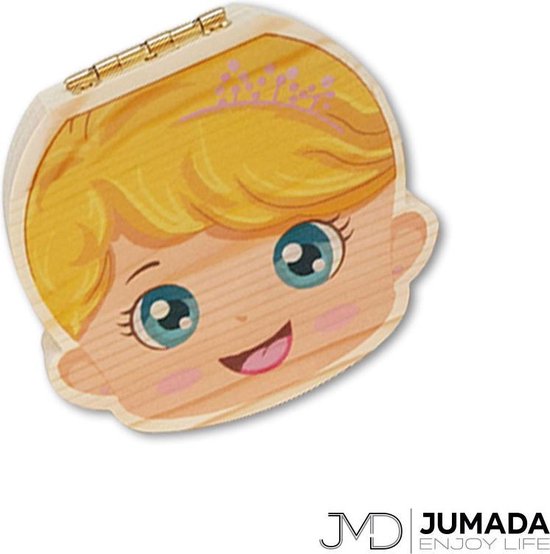 Jumada's Tandendoosje - Bewaardoosje voor Tanden - Tandendoosje voor Melktanden - Hout - Meisje Blond van Jumada's
