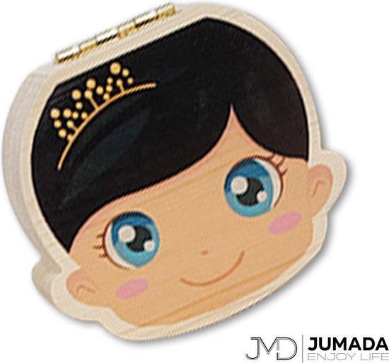 Jumada's Tandendoosje - Bewaardoosje voor Tanden - Tandendoosje voor Melktanden - Hout - Meisje Donker van Jumada's