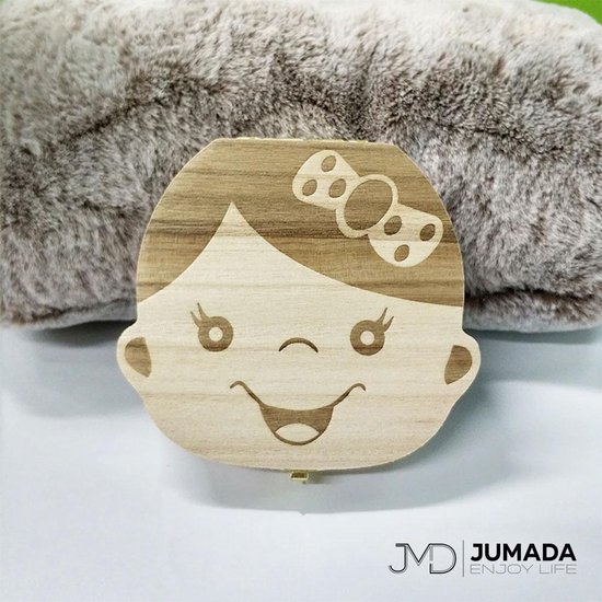 Jumada's Tandendoosje - Bewaardoosje voor Tanden - Tandendoosje voor Melktanden - Hout - Meisje van Jumada