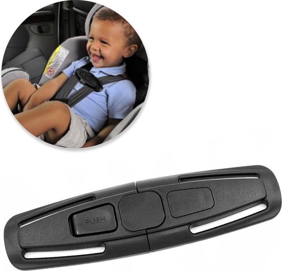 Jumada's Zwarte Autogordelversteller voor Baby's & Kinderen - Maak Autostoel Gordels Veilig & Comfortabel - Safety Belt Clip van Jumada's