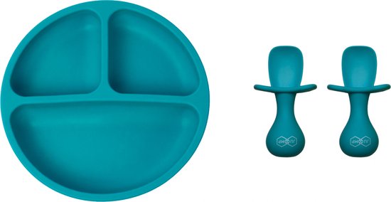 JU&MP Kinderserviesset - Baby - Kinderbordje - Kinderbestek - Kraamcadeau - Lichtblauw van JU&MP