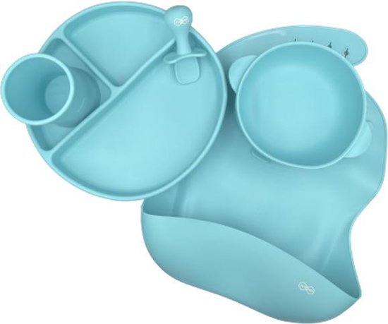 JU&MP Serviesset 5-Delig - Baby - Kinderservies - Kraamcadeau Jongen - Lichtblauw van JU&MP