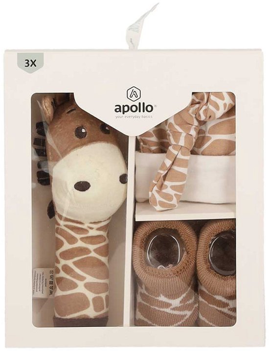 Jungle baby giftbox - Giraffe - Kraamvisite Cadeau Voor Pasgeboren Baby's - 4 delig geschenkset - Kraamcadeau 50/56