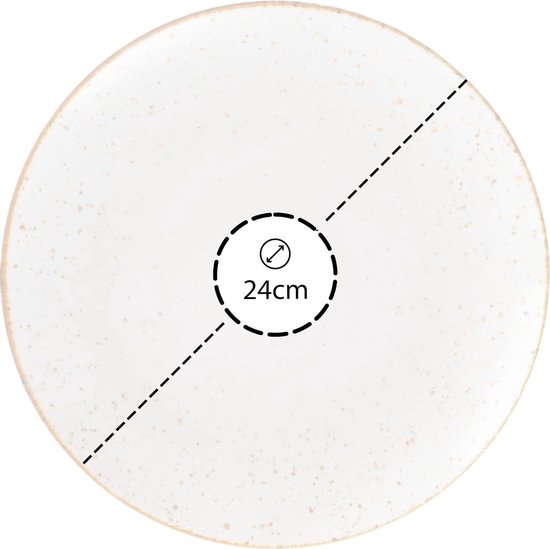 Juntos bordenset 6 stuks porselein met patroon 24cm Picadas voor desserts en ontbijt borden set van $