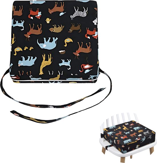 JustValue Stoelverhoger – Dieren – 8cm hoog – Schuimrubber Kussen - Stoelverhoger voor kinderen - Stoelverhoger voor eetkamerstoel - Stoelverhoger eettafel - Zitverhoger - Peuter van Merkloos