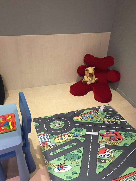 JYG VINYROUTE Hygiënisch Verkeersmat met 3D effect 100x133 cm - Verkeerskleed - Speelkleed- Speeltapijt - Speelmat - Stratentapijt - afwasbaar vinyl - Belgische Kwaliteit van JYG