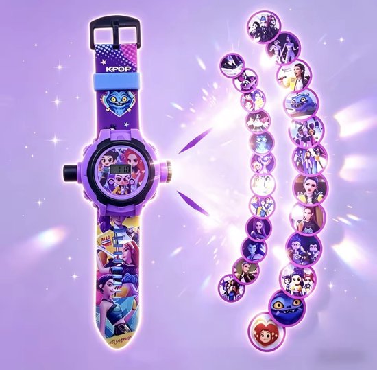 K-Pop horloge - met led projector - Demon Hunters led projector horloge