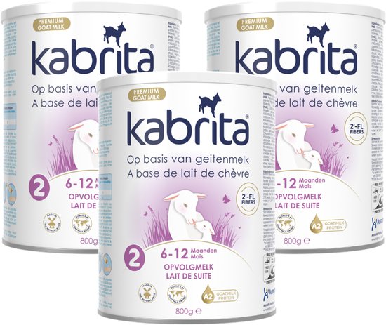 Kabrita 2 Opvolgmelk Multipack - Geitenmelk Flesvoeding vanaf 6 maanden - 3x800g - voordeelverpakking van Kabrita