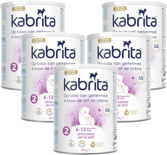 Kabrita 2 Opvolgmelk Multipack - Geitenmelk Flesvoeding vanaf 6 maanden - 5x800g - voordeelverpakking van Kabrita