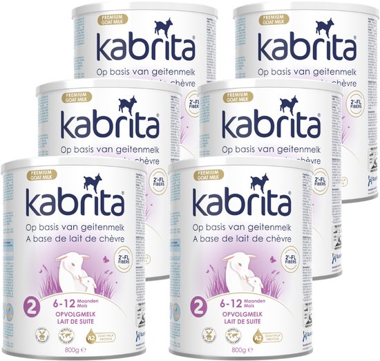 Kabrita 2 Opvolgmelk Multipack - Geitenmelk Flesvoeding vanaf 6 maanden - 6x800g - voordeelverpakking