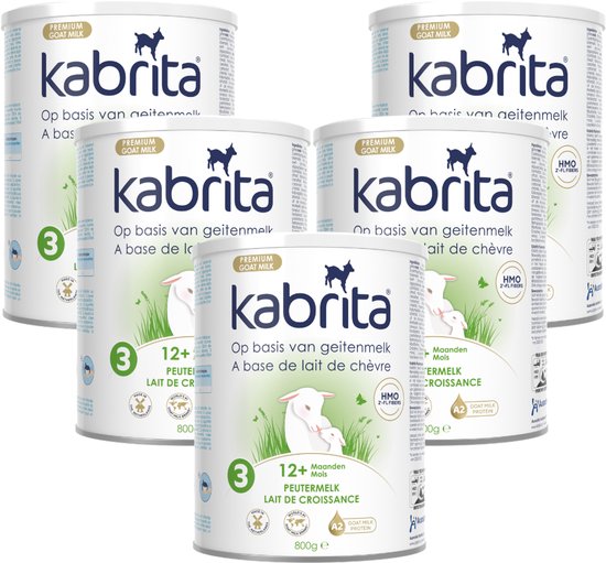 Kabrita 3 Peutermelk Multipack - Geitenmelk Flesvoeding vanaf 12 maanden - 5x800g - voordeelverpakking