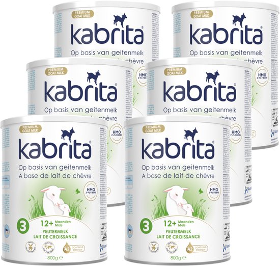 Kabrita 3 Peutermelk Multipack - Geitenmelk Flesvoeding vanaf 12 maanden - 6x800g - voordeelverpakking