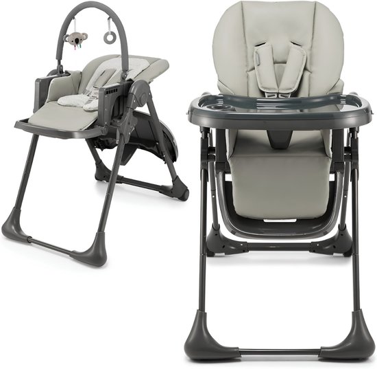 KAD® Kinderstoel - 2-in-1 - Baby Eetstoel - Kinder Eetstoel - Zwart/Grijs - 85cm x 56cm x 101cm