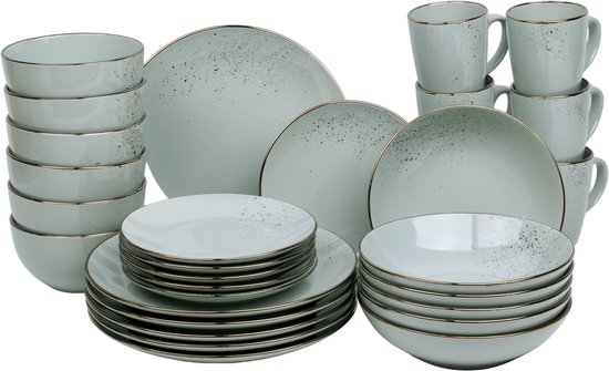 Kade 171 Luca serviesset 30-delig 6 personen - aardewerk jade (groen)