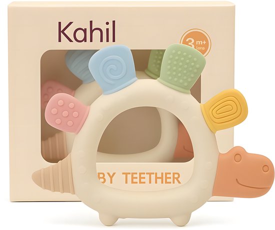 Kahil Bijtring - Verzachtend bij Tandjespijn - 100% Siliconen Bijtring - BPA-vrij & Veilig Bijtspeelgoed Baby van Merkloos