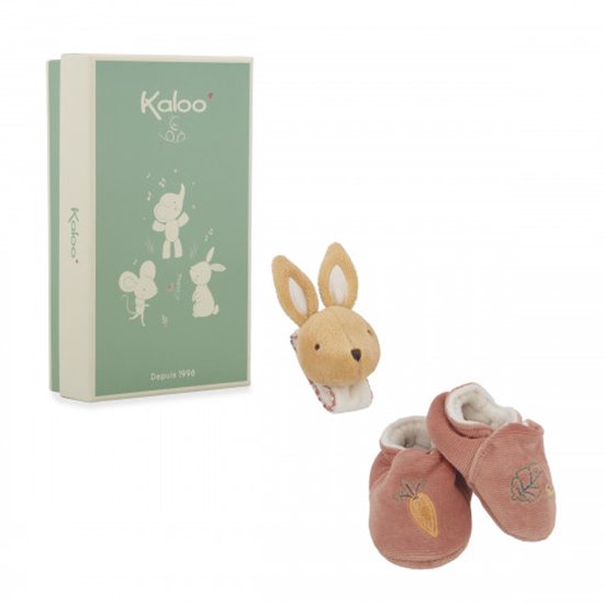 Kaloo - Babygeschenkset In Thema Konijn - Met Konijnenslofjes En Geluidsarmband - Ideaal Als Geboortegeschenk - De Ideale Set Om Het Geluidsbewustzijn Van Je Baby Te Stimuleren! van Merkloos