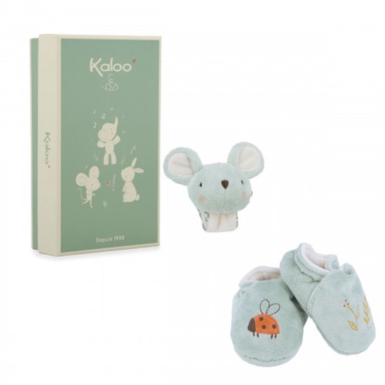 Kaloo - Babygeschenkset In Thema Muis - Met Muizenslofjes En Geluidsarmband - Ideaal Als Geboortegeschenk - De Ideale Set Om Het Geluidsbewustzijn Van Je Baby Te Stimuleren! van Merkloos