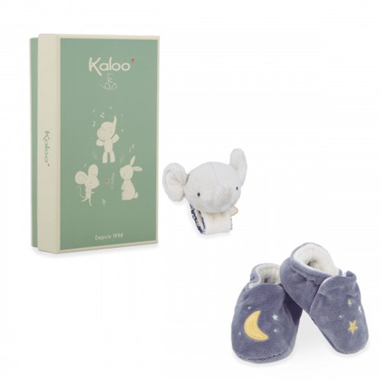 Kaloo - Babygeschenkset In Thema Olifant - Met Olifantenenslofjes En Geluidsarmband - Ideaal Als Geboortegeschenk - De Ideale Set Om Het Geluidsbewustzijn Van Je Baby Te Stimuleren! van Merkloos