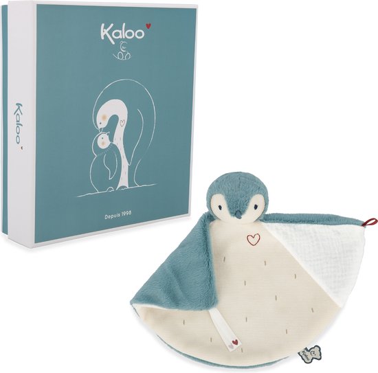 Kaloo Complices - Knuffeldoek Pinguïn Groen - Deze Schattige, Groene Pinguïn Is 24 Cm Lang En Bestaat Uit 3 Verschillende Materialen Om De Zintuigen Van De Baby Te Ontwikkelen - In Een Mooie Geschenkdoos van Kaloo