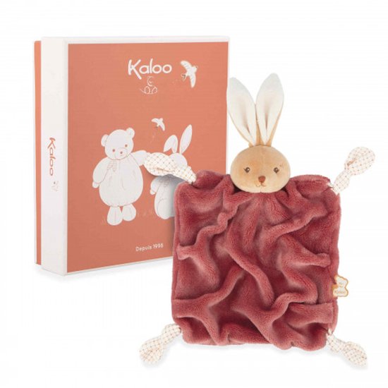 Kaloo Intemporel - Knuffeldoek - Konijn - Bordeaux kleur van Merkloos