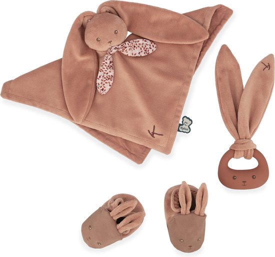Kaloo Lapinoo - Mijn Eerste Cadeauset Terracotta - De Set Is Het Perfecte Geboortecadeau Voor Baby's - Bestaat Uit Een Konijn Knuffeldoekje, Een Bijtring En Terracotta Kleurige Slofjes - In Een Mooie Geschenkdoos van Merkloos