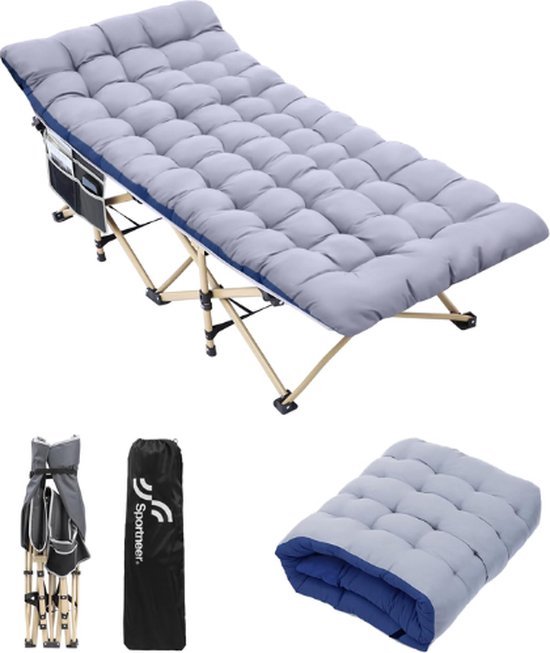 Kampeerbed - Voor Volwassenen - Campingbedje - Veldbed - Stretcher - Lidbed Inklapbaar - Multifunctioneel Design - Paars van Navaris