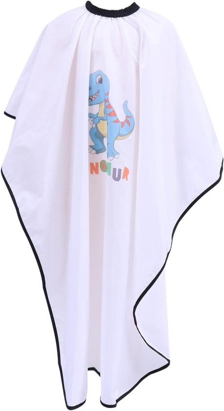 Kapmantel Dinosaurus - Kinderkappersschort Knipparaplu - Kinderen Knippen - Waterafstotend Polyester - 130 x 95 cm - Wit