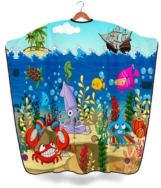 Kapmantel voor kinderen - Professionele haarsalon cape, 90x120 cm, waterdicht, luchtdoorlatend, verstelbaar, blauw
