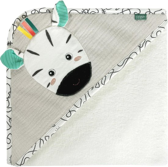 Kapuzenbadetuch Zebra voor Baby's – Zachte en Absorberende Poncho met Capuchon – Voor Baby's en Kleinkinderen vanaf 0+ Maanden