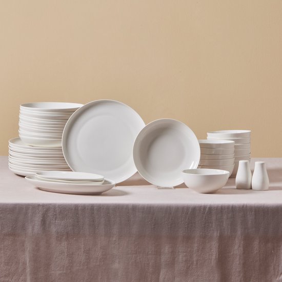 Karaca Allure Serviesset 41-delig – 12 Personen – New Generation Bone – Wit – Luxe Porseleinen Servies – Vaatwasserbestendig