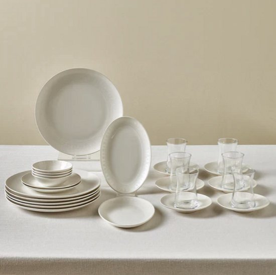Karaca Artiste 20-Delige Ontbijtset – Wit – Serviesset voor 6 Personen – Modern & Elegant Design