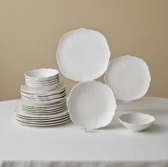 Karaca Bloom - 24-Delige New Bone Serviesset – 6 Personen – Wit – Luxe Servies