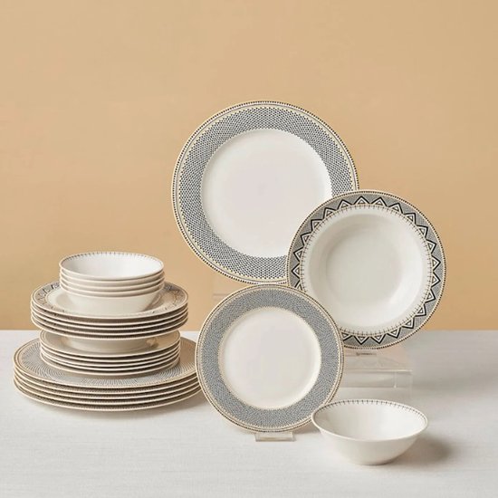 Karaca Globe 24-delig Servies – Porselein Serviesset voor 6 Personen – Compleet Tafelservies