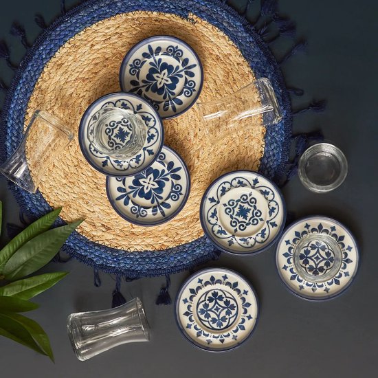 Karaca Zeher Blauw 12-delig theeservies voor 6 personen