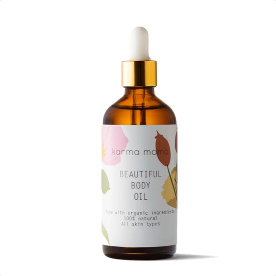 Karma Mama Beautiful Body Oil - 100ml Zwangerschapsolie - Helpt bij Striae Tijdens en Na Zwangerschap - Bio Oil Huidolie - Ontspannende Geur van Karma