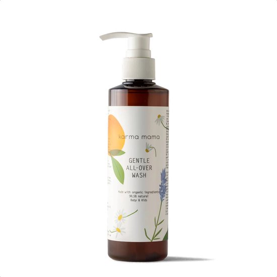 Karma Mama Gentle All-Over Wash - 250ml Baby Wasgel - Douchegel met Aloe Vera, Lavendel en Kamille - Vrij van Schadelijke Stoffen - Baby Zeep voor Gevoelige Huid van Karma
