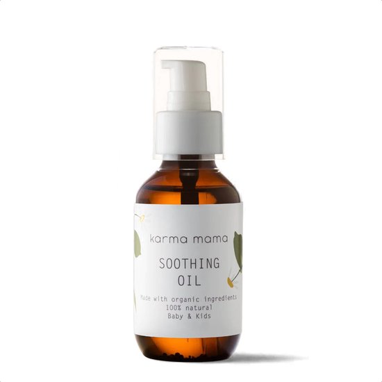 Karma Mama Soothing Oil - 100ml Badolie voor Baby & Kind - Zijdezachte & Gehydrateerde Huid - Baby Huidolie met Biologische Jojoba, Kamille en Kokosolie van Karma
