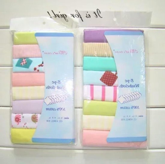 Katoenen Baby Doeken - Speekseldoekjes Voedingsdoeken - Babyverzorging Thuis - Sterke Wateropname - 21 x 21 cm - Wit