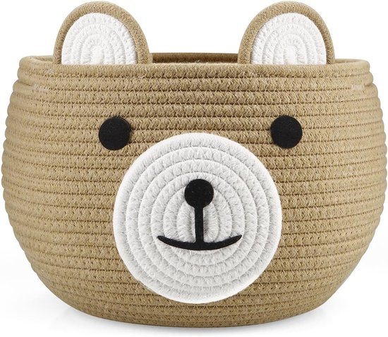 Katoenen babymand met handvat – Luiermand met schattig beerontwerp, ideaal als cadeau van Merkloos